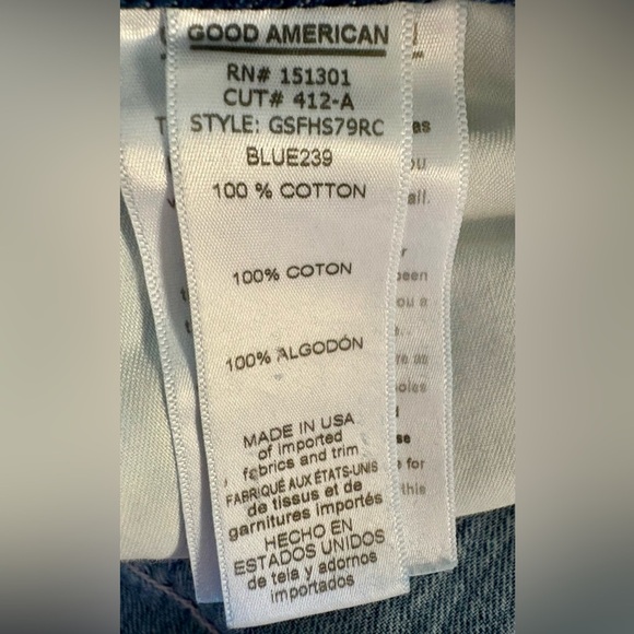 NWOT Good American Distressed 100% Cotton Denim Mini Skirt Plus Size 18 - Picture 7 of 9